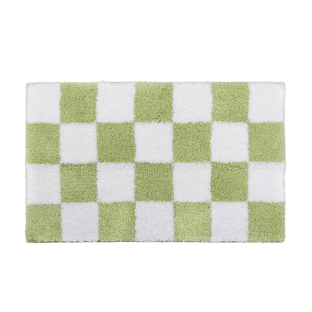 Checkered Bath Mat- Green