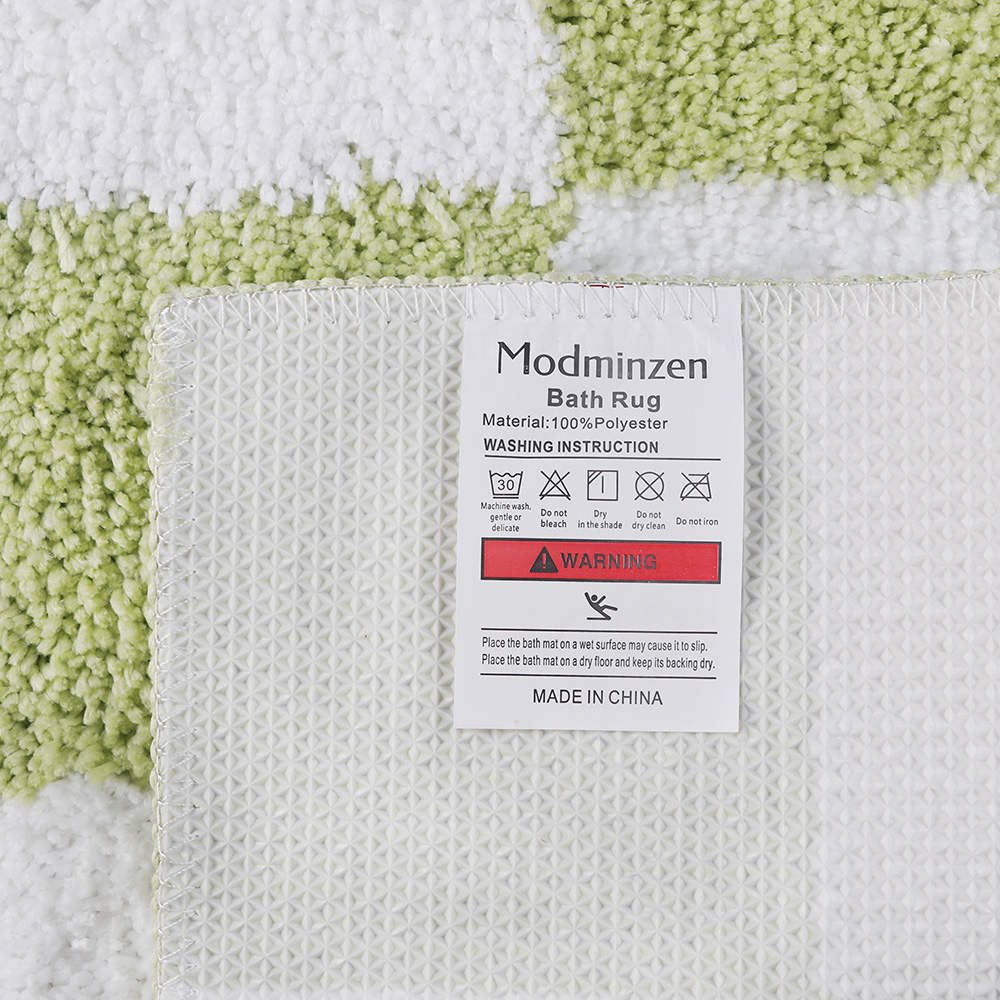 Checkered Bath Mat- Green