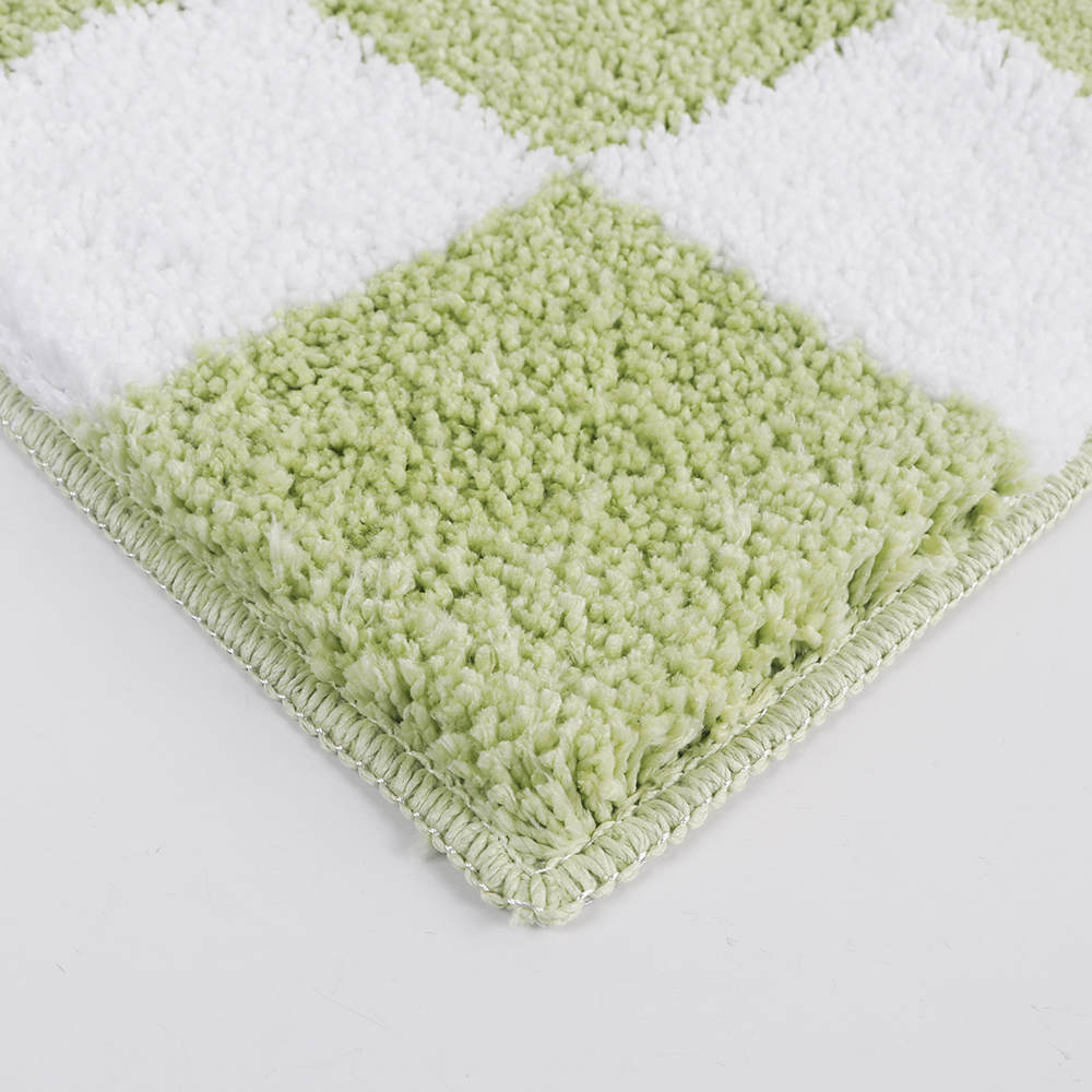 Checkered Bath Mat- Green