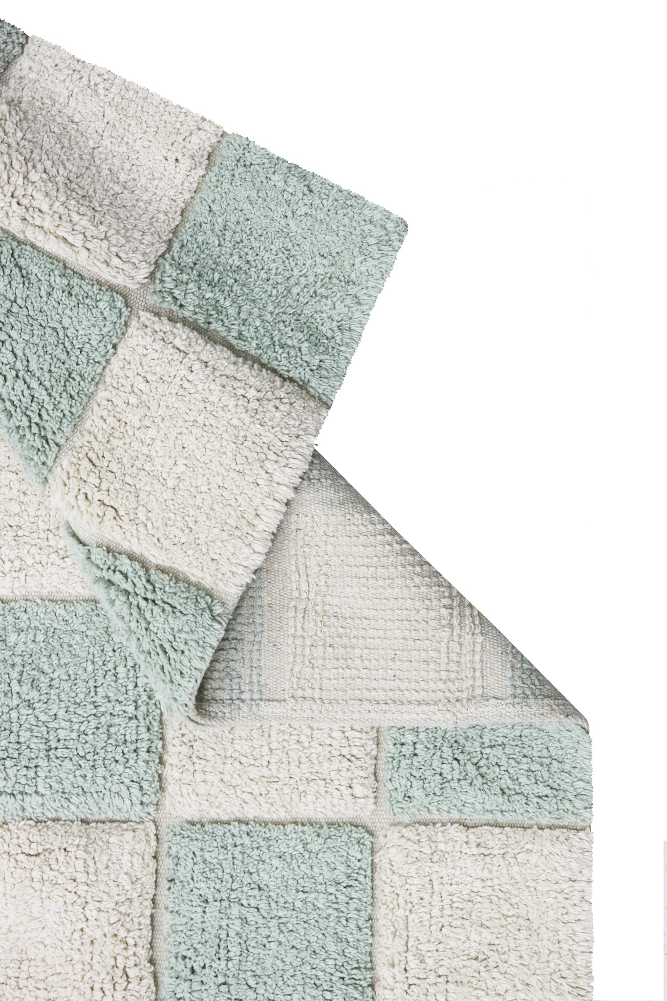 Washable Rug Kitchen Tiles Blue Sage- M