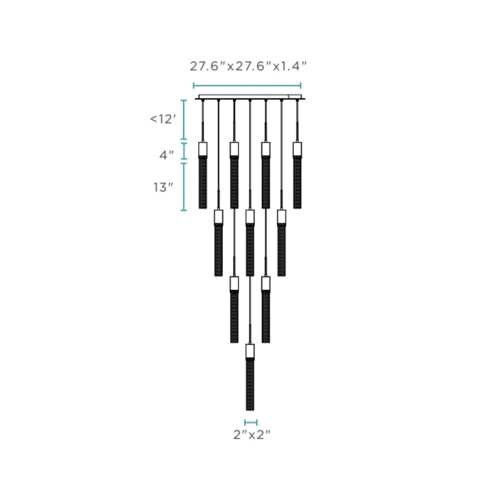 Sparkling Night Chandelier Vertical // XL 25 Light