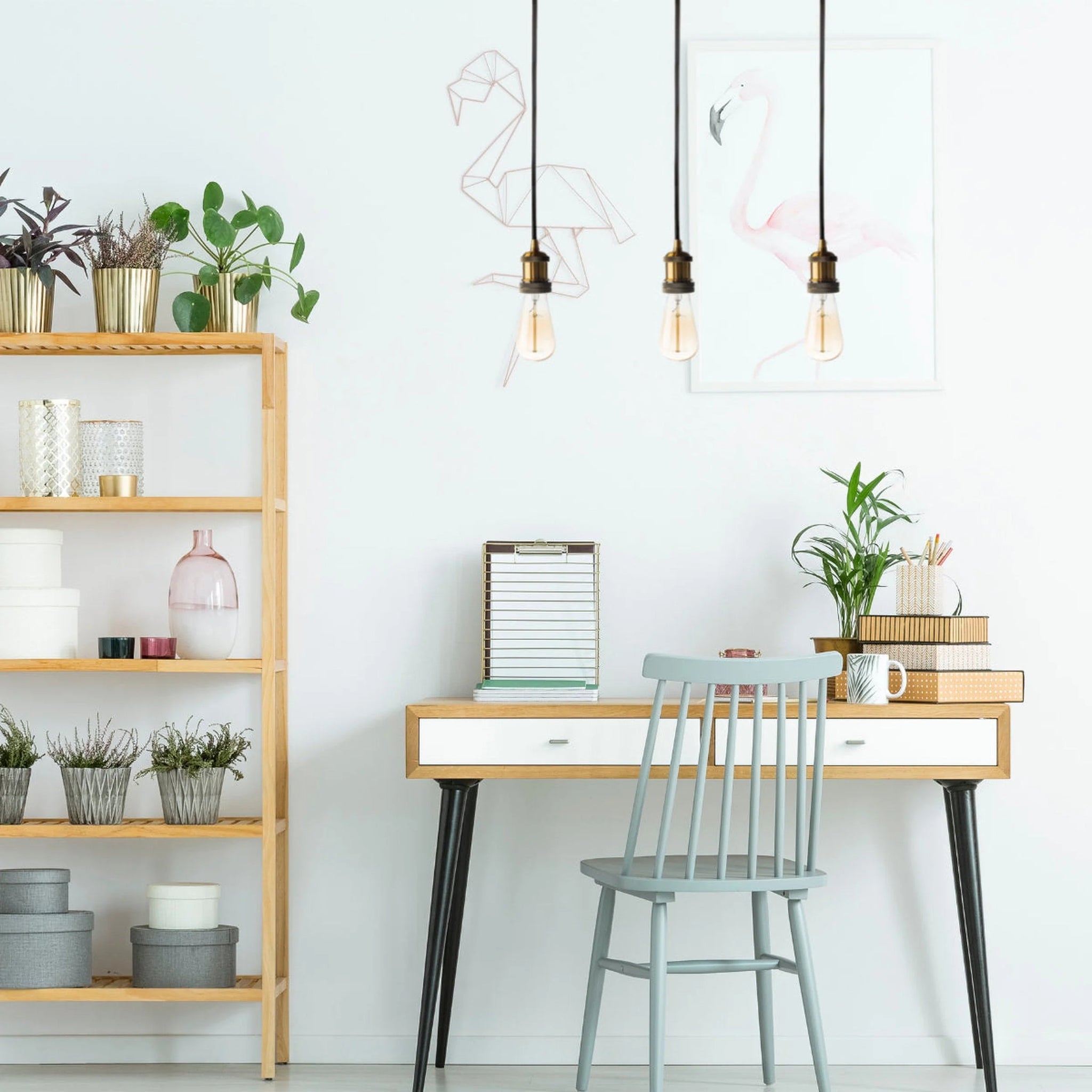 Triple Vintage Pendant Lamp - Black