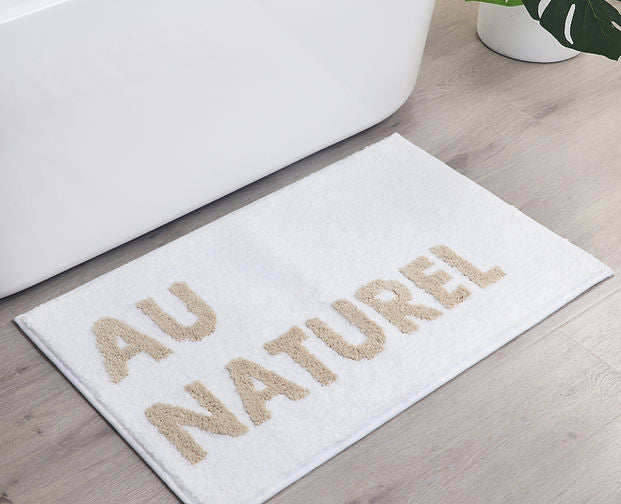 Au Naturel Bath Mat- White