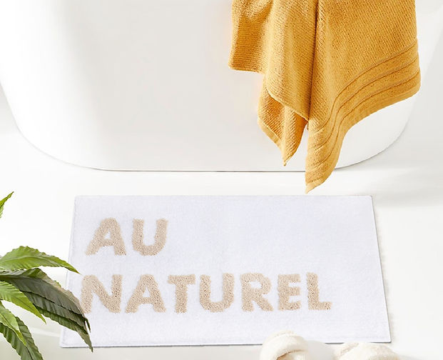 Au Naturel Bath Mat- White