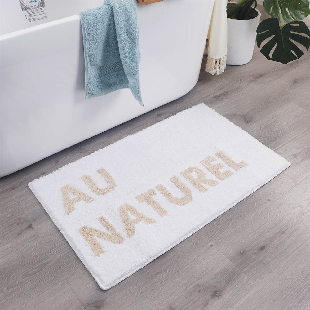 Au Naturel Bath Mat- White