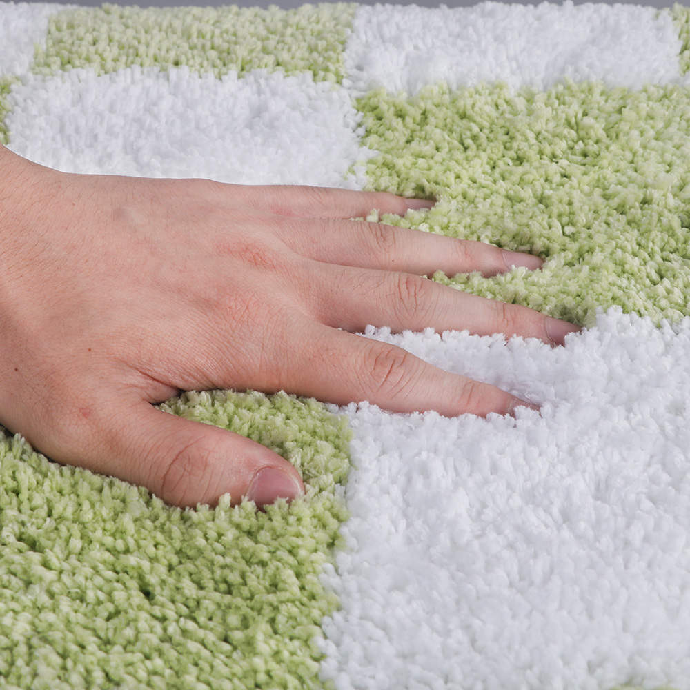 Checkered Bath Mat- Green